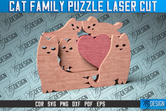 Cat Family Puzzle SVG Design Review