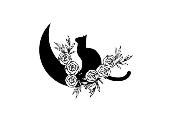 Cat Floral Moon Svg Review for Embroidery Projects