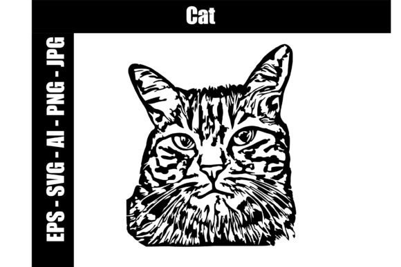 Cat Graphic Cutfile for Embroidery Projects