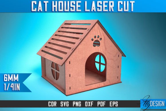 Cat House Laser Cut SVG Animal House