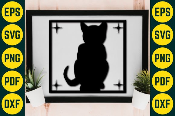 Cat Wall Decor Laser Cut SVG Design