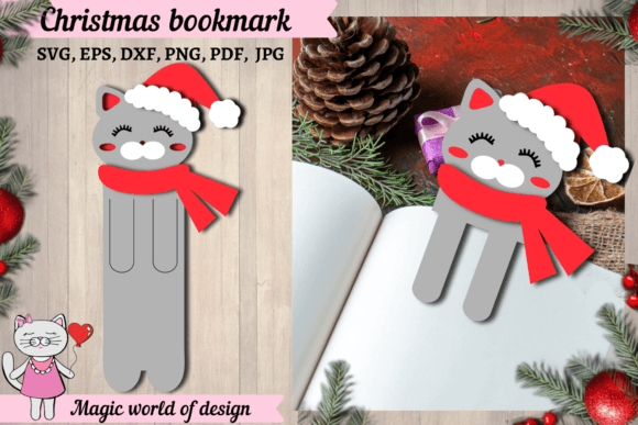 Christmas Cat Bookmark Template Svg Review