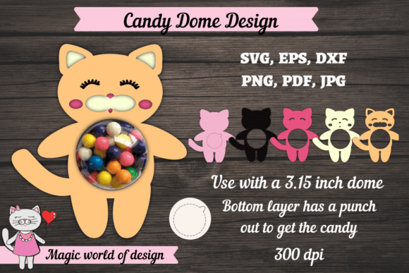 Cute Cat Candy Dome Holder Svg Review
