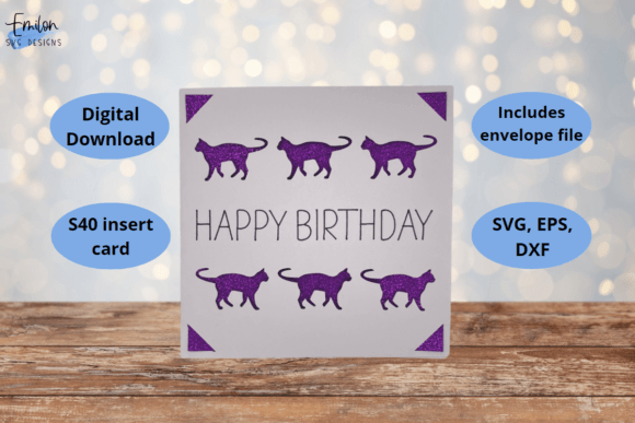 Happy Birthday Cat Insert Card Svg Review
