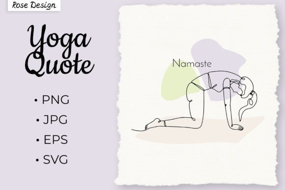 Line Drawing Hatha Yoga Cat Pose Namaste Review