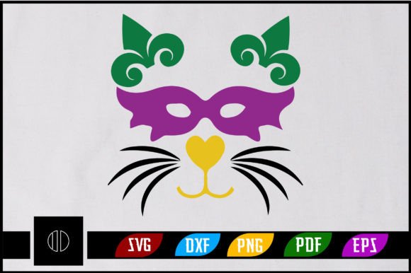 Mardi Gras Vector Cat T-Shirt Design Svg Review