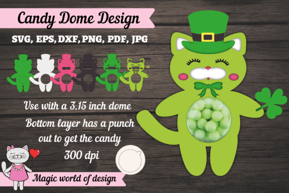 St Patrick's Green Cat Candy Dome SVG Review