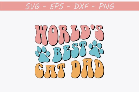 World's Best Cat Dad Retro Svg Design Review